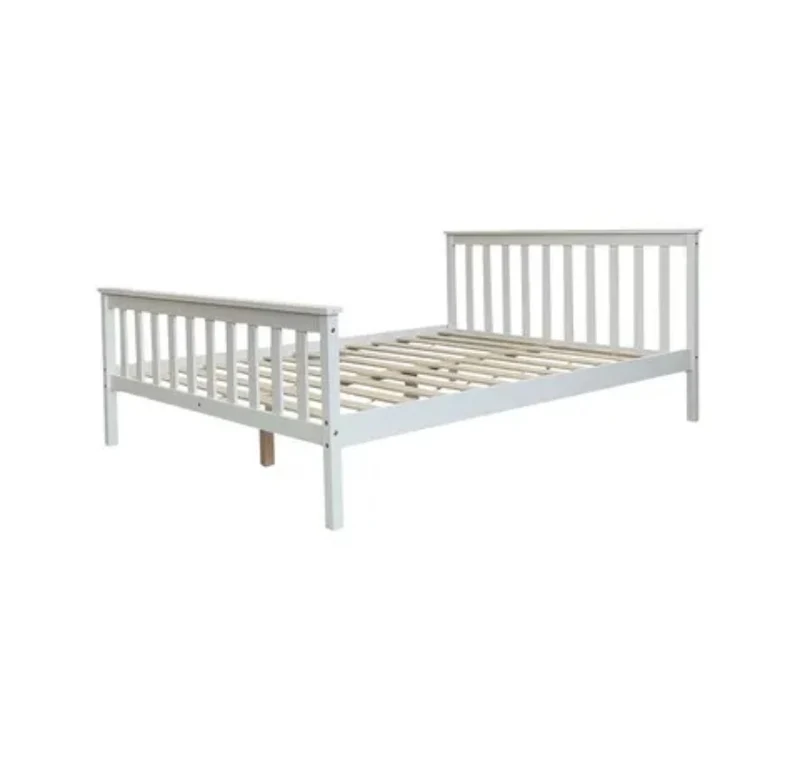 LIT BATNA EN BOIS BLANC 140x190cm