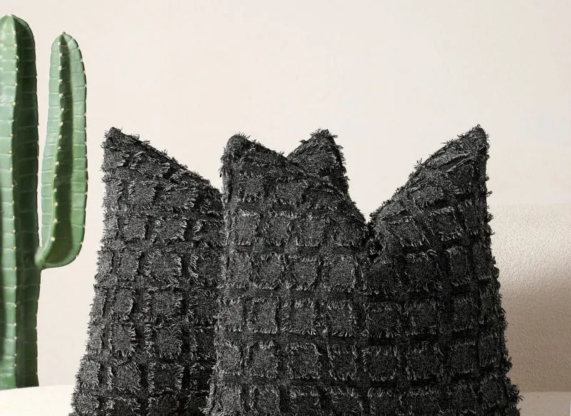 Coussin noir à formes carrées texturées 45x45 cm ELVIO