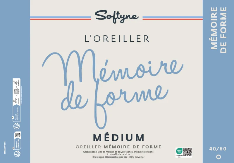 Oreiller Softyne Mémoire de forme 40x60