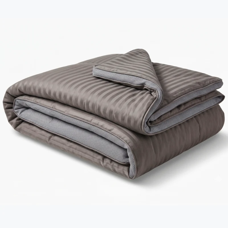 Couette 4 saisons tempérée, réversible et thermorégulatrice - Collection Luxe Taupe