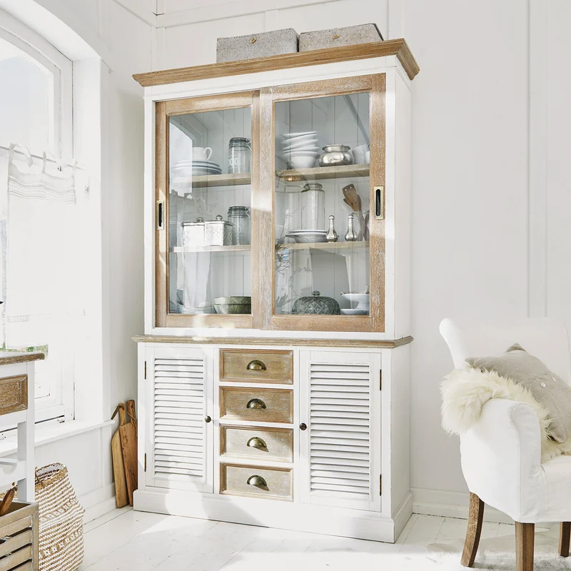 Armoire LOBERON Moosehide en bois blanc vieilli