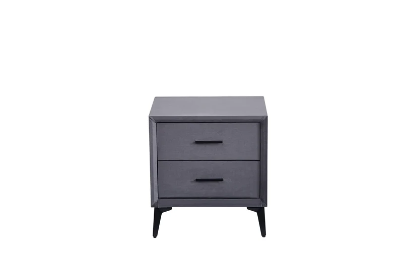 CHEVET NOBEL VELOURS GRIS 38x45x48cm