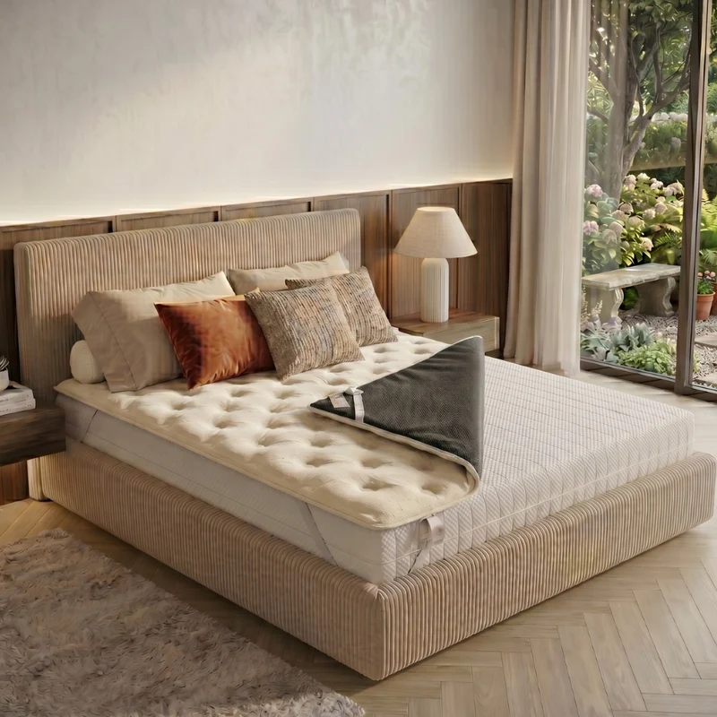 Surmatelas latex et mémoire de forme, enveloppe Bamboo - Collection Latex