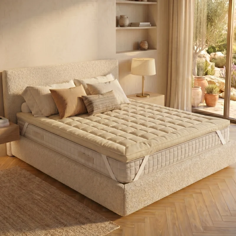 Surmatelas laine Mérinos 100% biologique, bonnet élastique - Collection Fjord