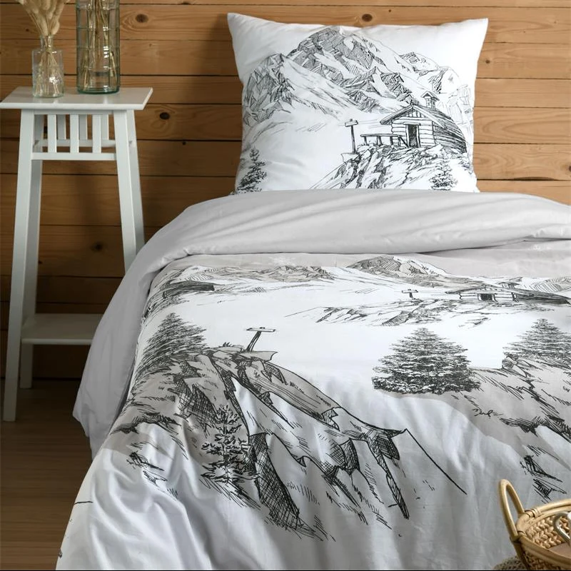 Housse de couette 140 x 200 cm Refuge gris