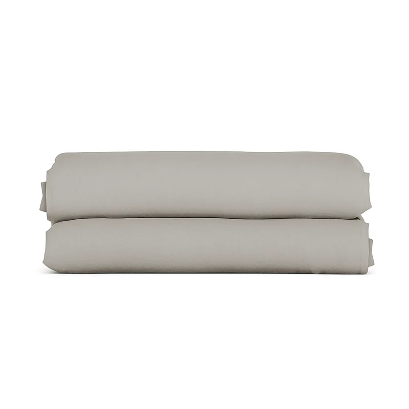 Drap housse élastique, respirant, gris clair - Collection Unie