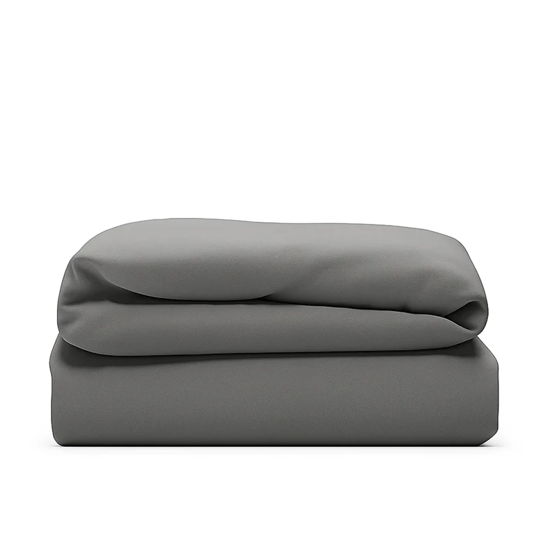 Housse de couette gris foncé, douce, respirante - Collection Unie