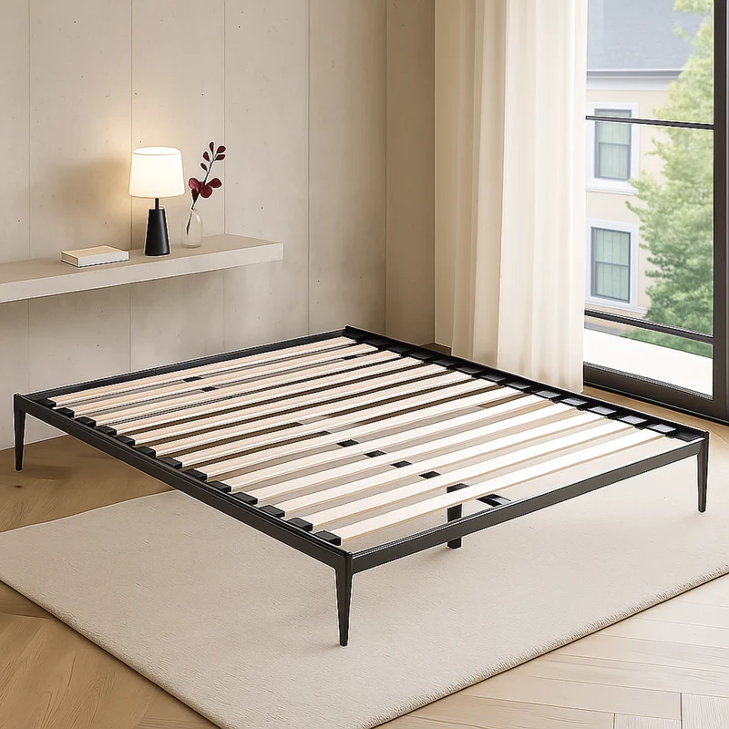 Sommier lit design style industriel, lattes larges, cadre à lattes - Collection Loft