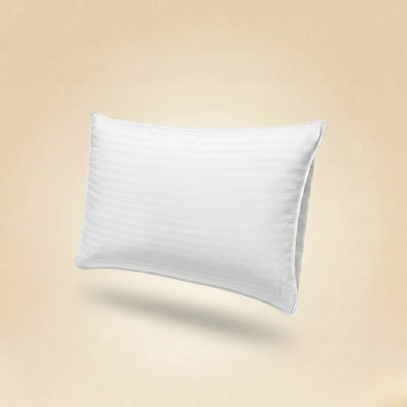 Oreiller plumes de canard et duvet, jacquard strié, confort équilibré - Collection Duvet