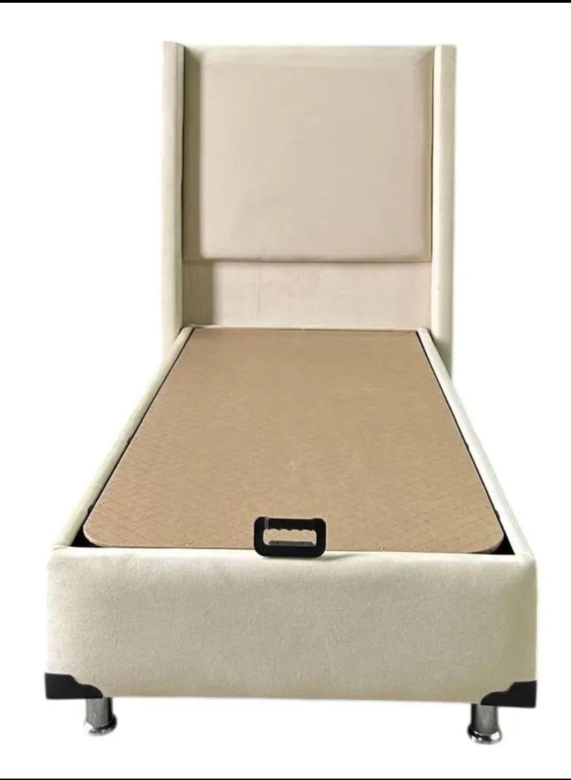 LIT COFFRE COCO BOX VELOURS BEIGE 90X190CM