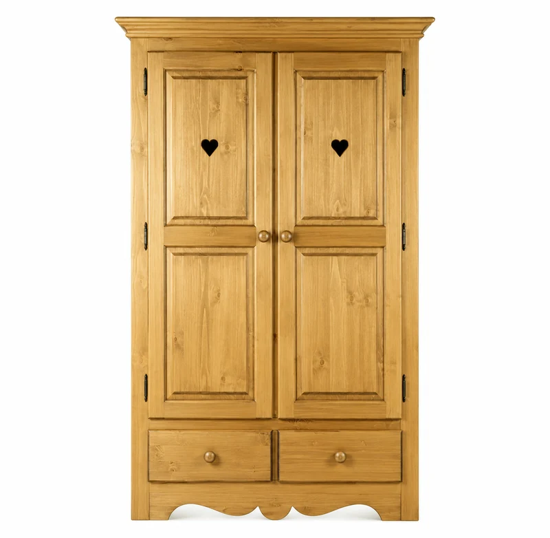Armoire épicéa massif 2 portes 2 tiroirs Aravis