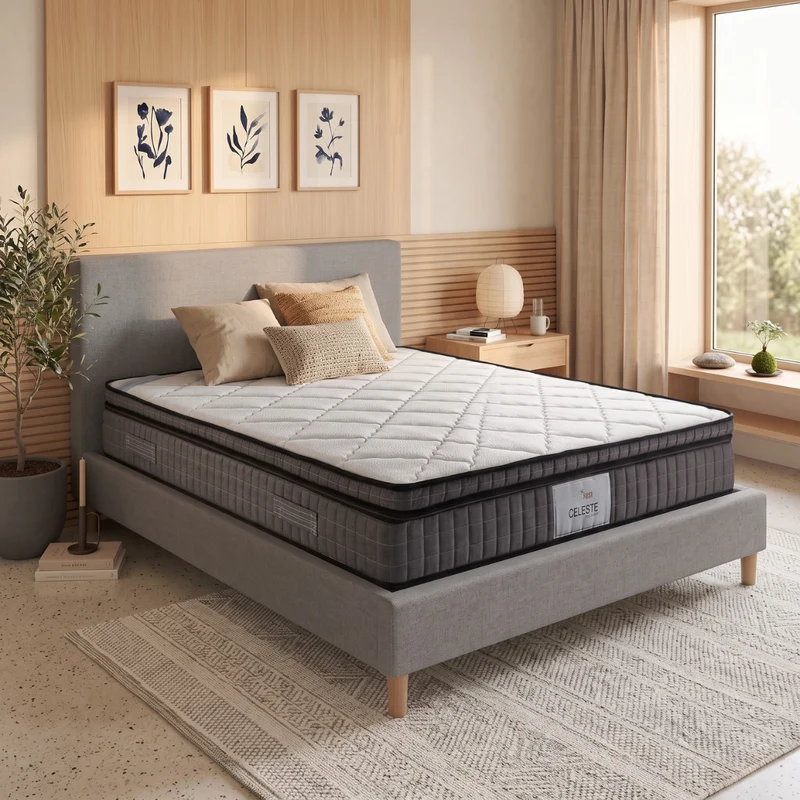 Matelas mémoire de forme, ressorts ensachés - Collection Céleste