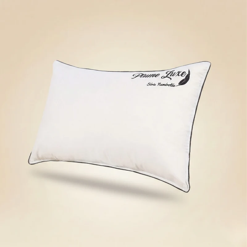 Oreiller plume de canard, coutil coton, ergonomique - Collection Luxe