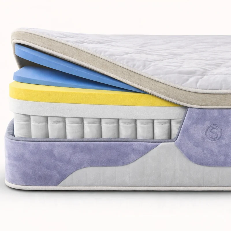 Aurus - Matelas mémoire de forme, latex et ressorts ensachés thermorégulant