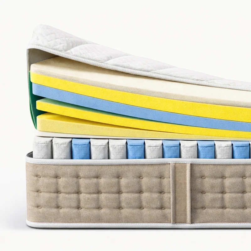 Regalis - Matelas mémoire de forme et ressorts ensachés surmatelas intégré