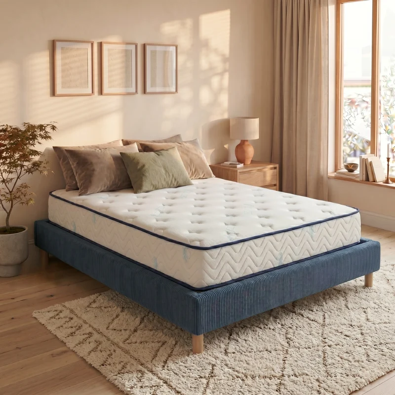 Matelas rafraîchissant avec gel et à mémoire de forme - Collection Blue Nano Gel