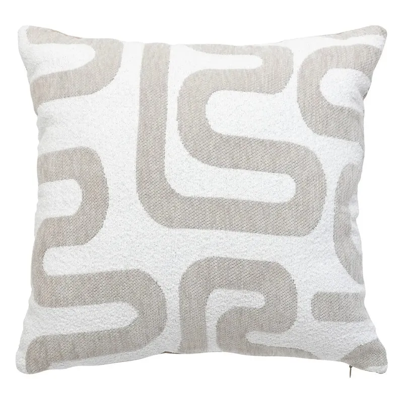 Coussin jacquard Safina Beige Lin, 40x40 cm