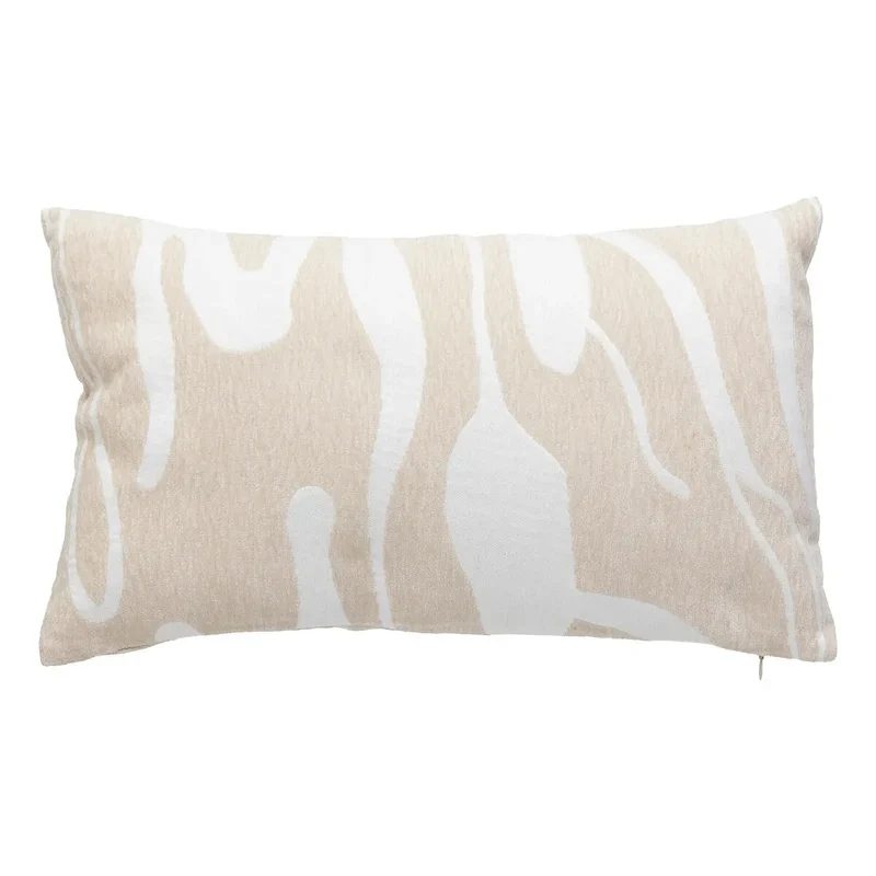 Coussin jacquard Madini Beige Lin, 30x50 cm