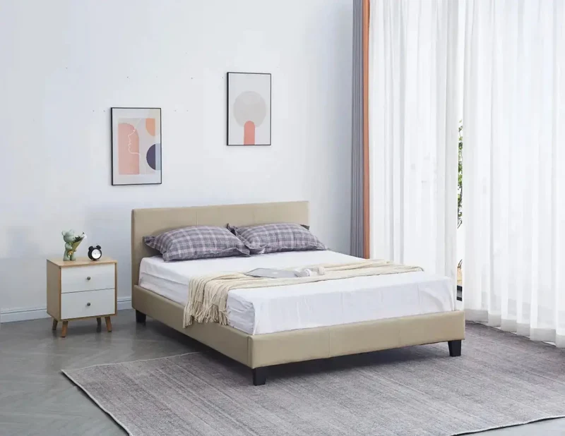 Cadre de Lit MELBOURNE - Cadre de Lit Design avec Tête de Lit Haute, Moderne et Élégant - De 140 à 160 cm