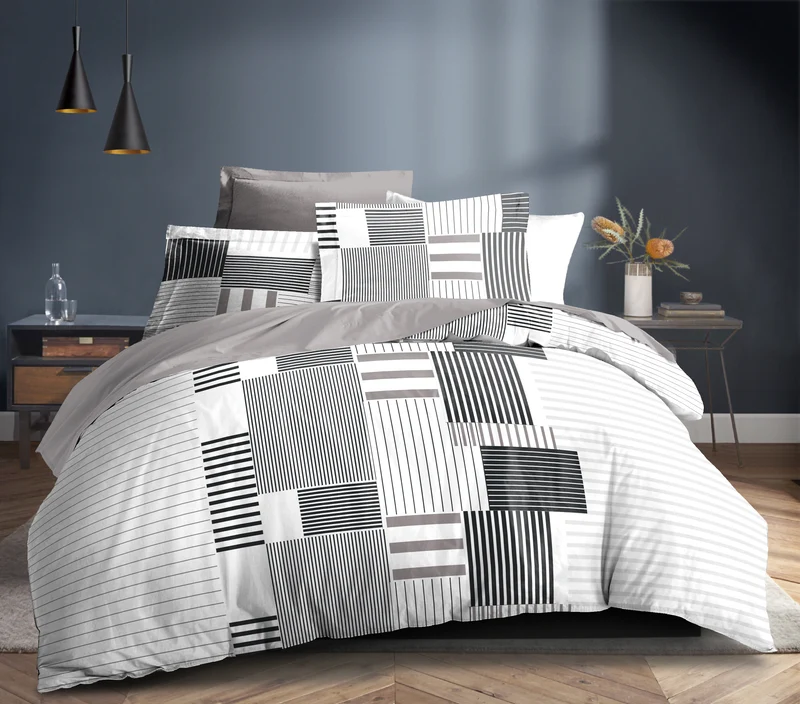 Parure de draps 4 pièces "Louna" drap housse 140 Aby Gris