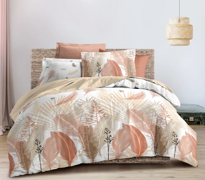 Parure de couette 3 pièces "Louna" 240 x 220 cm Plumes Multi