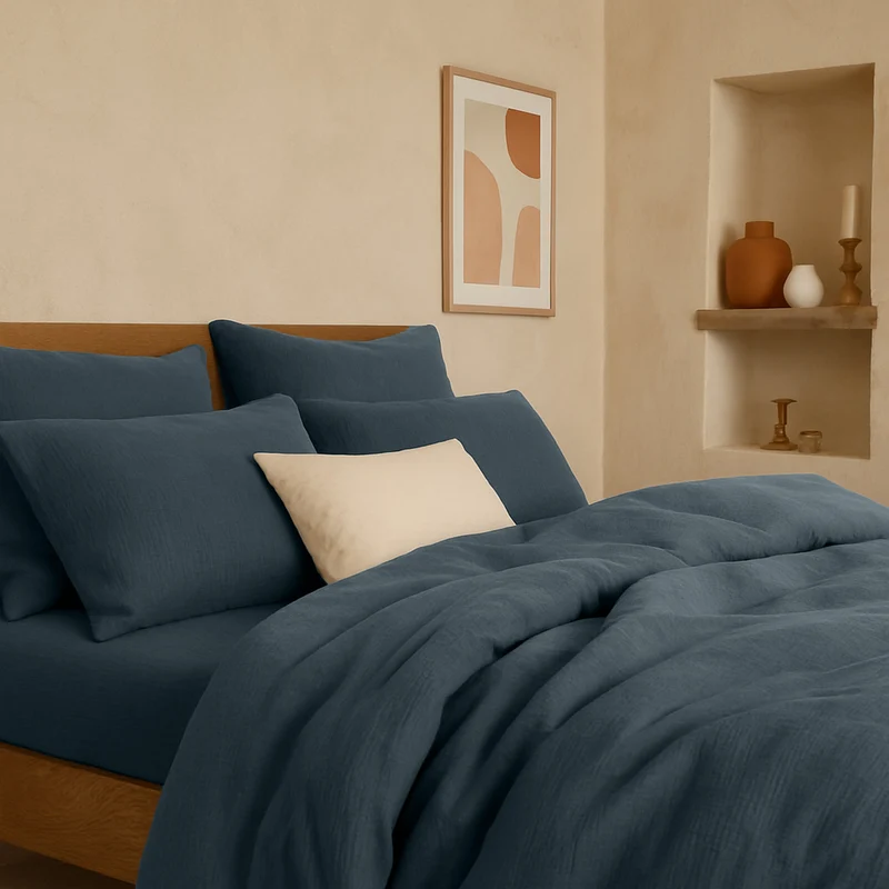 Drap housse en gaze de coton
