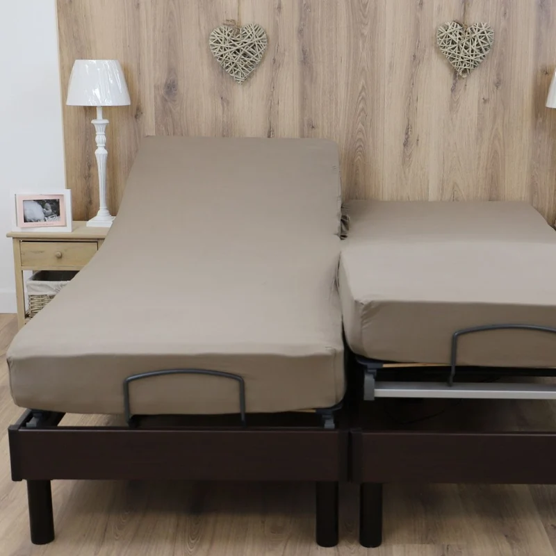Drap housse papillon 140x190cm taupe