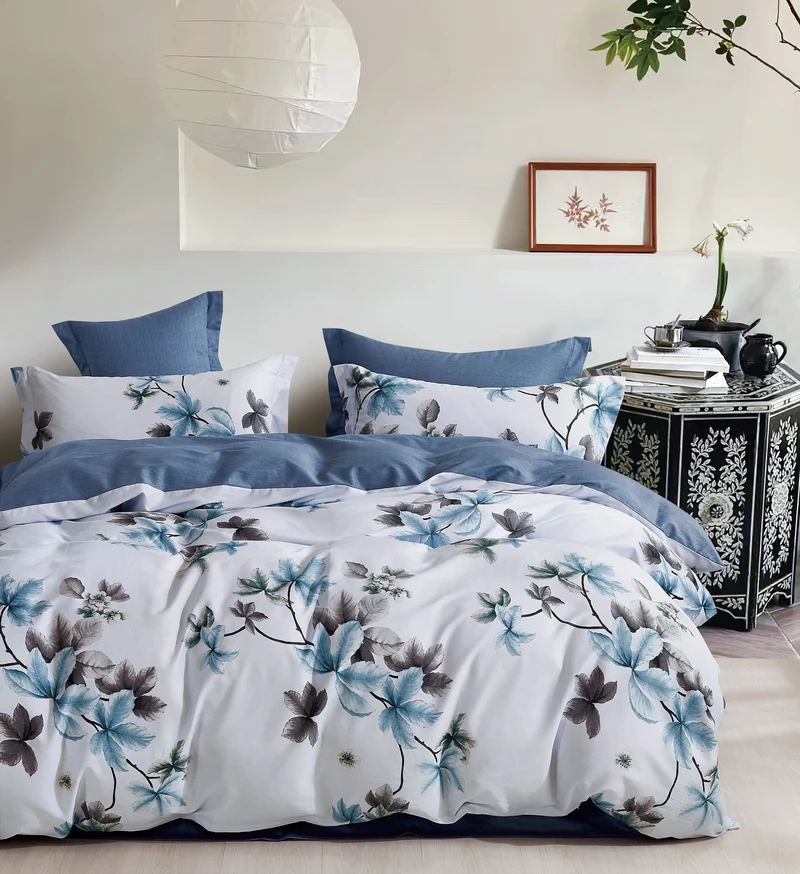 Parure de Couette "Imprimé Double Face" 240 x 220 cm + 2 Taies d'oreiller 65 x 65 cm