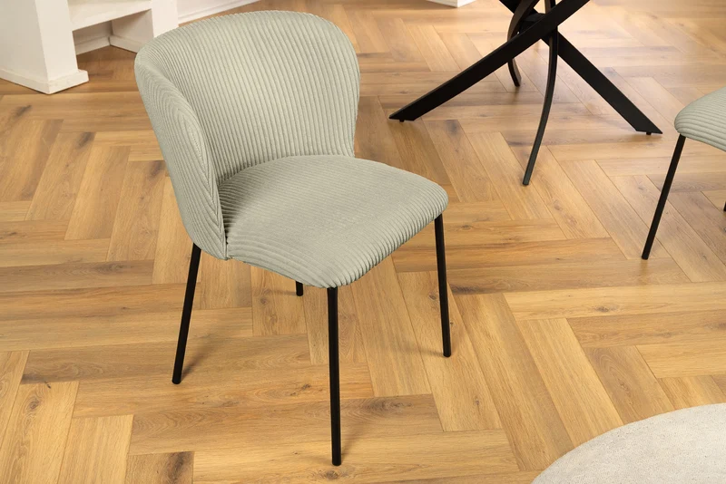 Lot de 2x chaises design LYON cordon menthe pieds métal noir