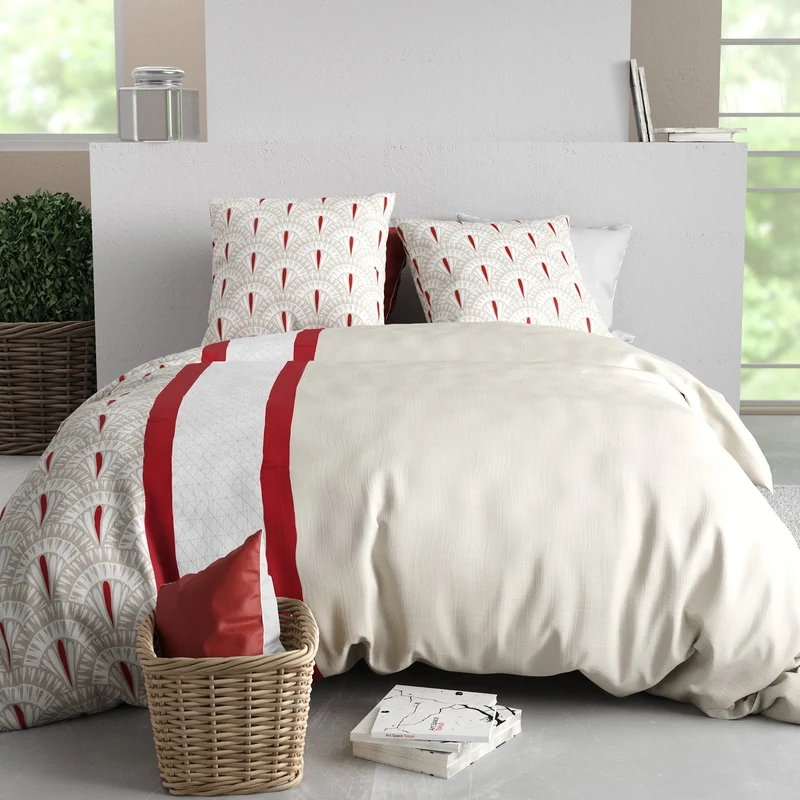 Parure de lit 2 places 100% coton 57 fils RUBIS