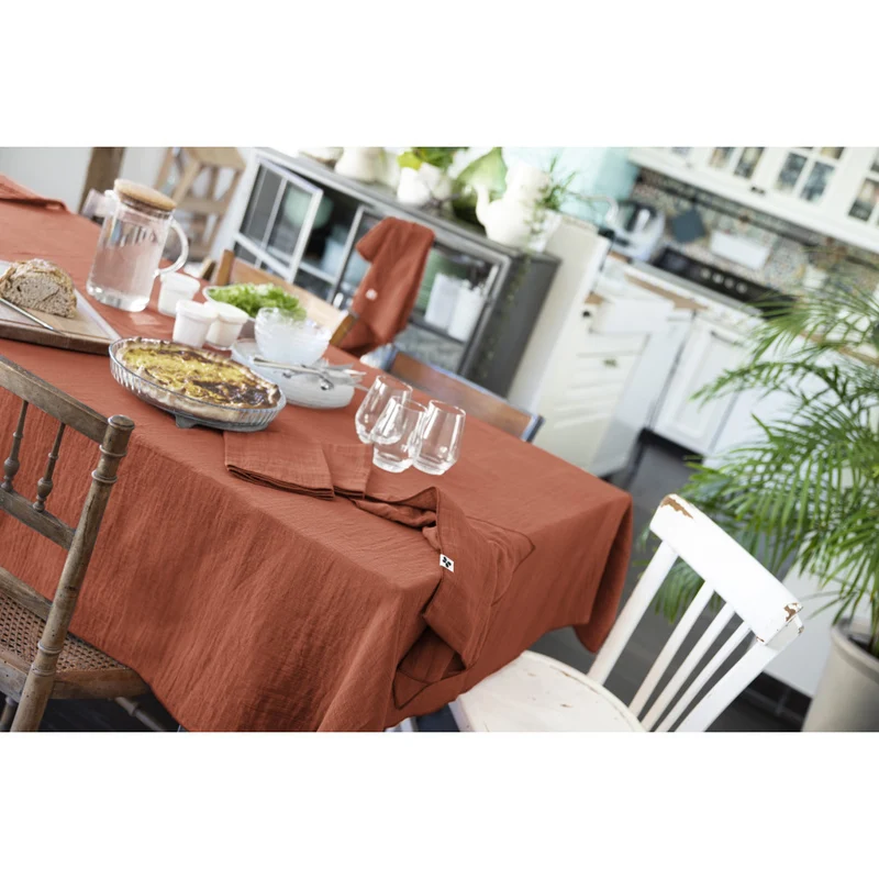 Nappe rectangle 150 x 250 cm GAÏA Terracotta