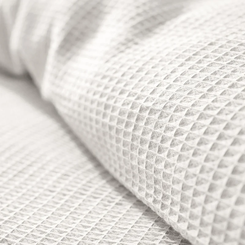 Pack 2 Pièces Housse de couette 140x200cm + 1 taie d'oreiller 65X65cm - nid d'abeille - Neige