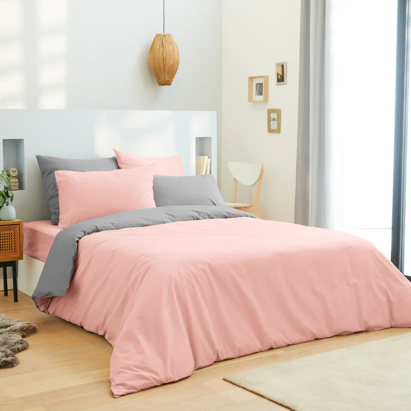 Pack 6 pièces Housse de couette 220 x 240 cm - Drap housse 160 x 200 cm - 100% Coton 57 Fils