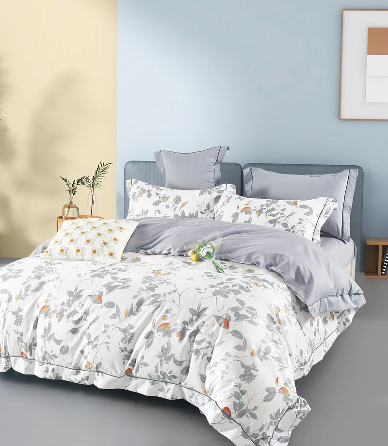 Parure de Couette "Imprimé Double Face" 240 x 220 cm + 2 Taies d'oreiller 65 x 65 cm