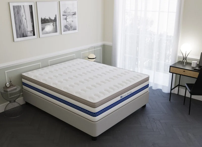 Matelas hybride REFRESH 180 x 200 cm ressorts ensachés et mémoire de forme épaisseur 32 cm