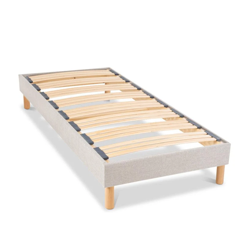 Sommier en bois tapissier gris avec lattes flexibles