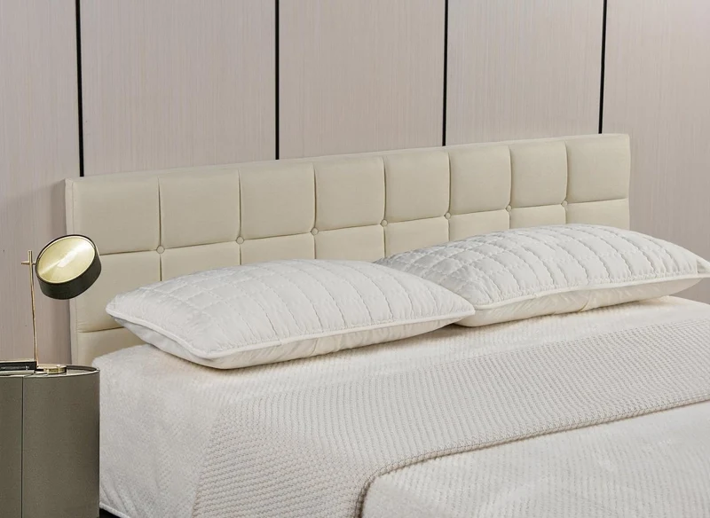 Tête de lit en tissu beige design 180 cm ALVERA