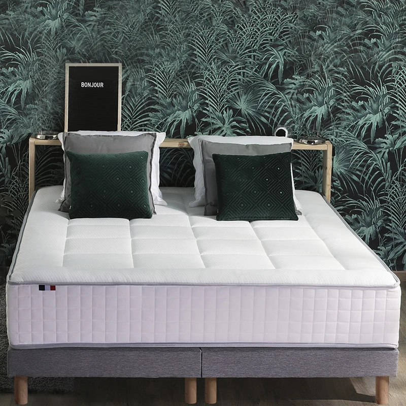 Ensemble 160x200 cm matelas 30 cm Ressorts 7 zones + sommier FABRICATION FRANCAISE