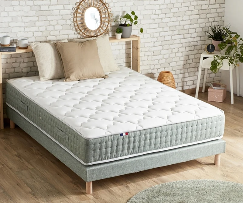 Matelas Ressort 26 cm 7 zones Face Hiver/Eté 160x200 Fabriqué en France