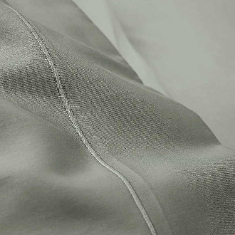 Drap Plat Percale 240 x 300 cm Pur Coton Peigné Longues Fibres 80 Fils/cm² Ardoise