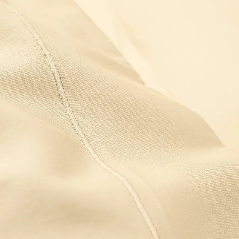 Drap Plat Percale 180 x 290 cm Pur Coton Peigné Longues Fibres 80 Fils/cm² Ivoire