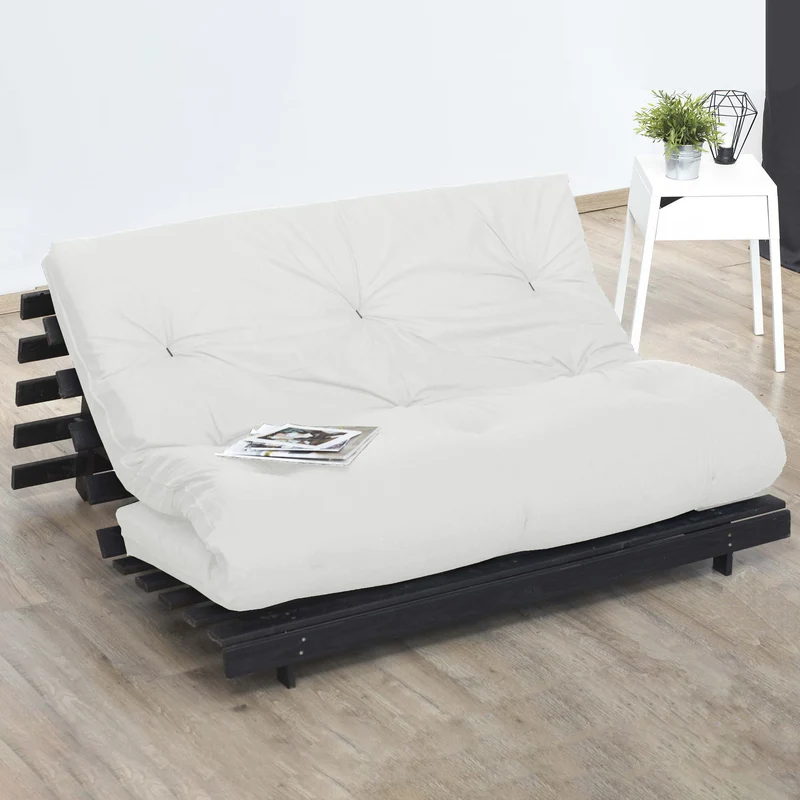 Matelas futon latex et fibres - Écru - 90 x 190 cm