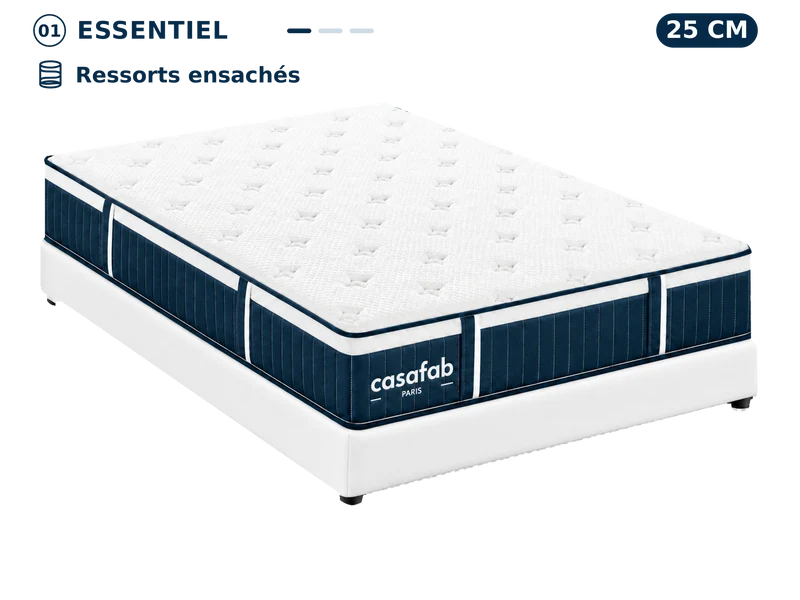 Matelas à ressorts ensachés épaisseur 25 cm - DENALI